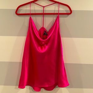 Express Satin Cowl Neck Tank Top